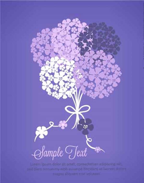 紫色背景一团花朵时尚素材