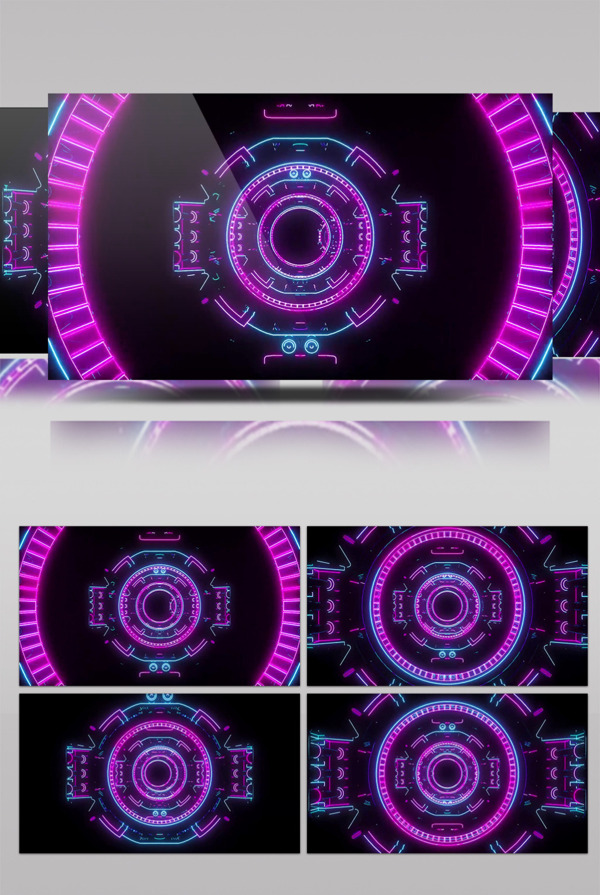 紫色光轮动态视频素材