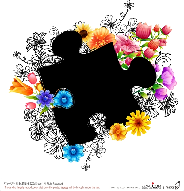 心形花朵花邊矢量邊框