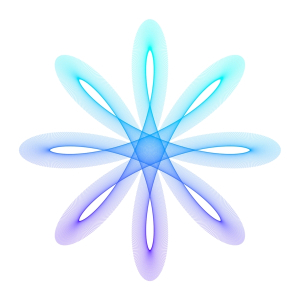 花纹线条科技蓝紫渐变装饰元素设计