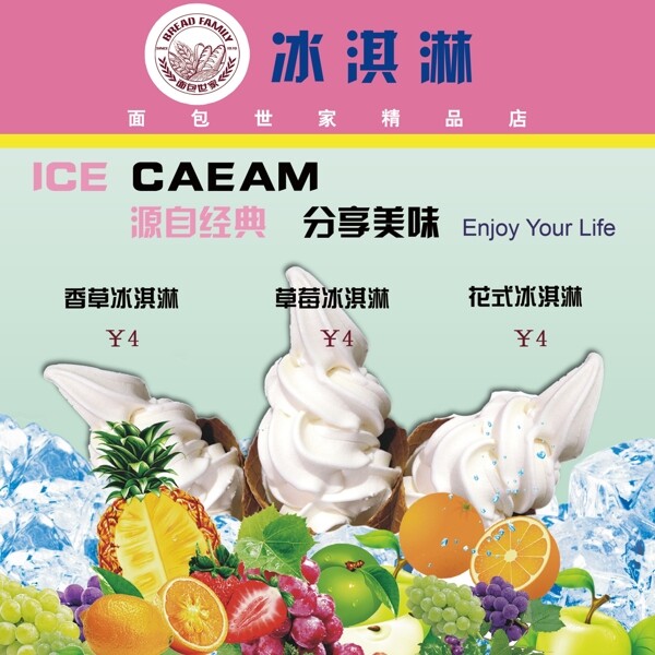 冰淇淋水果图片