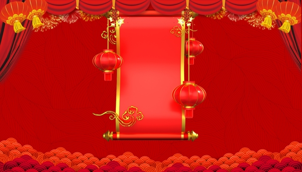 红色传统新年背景图片