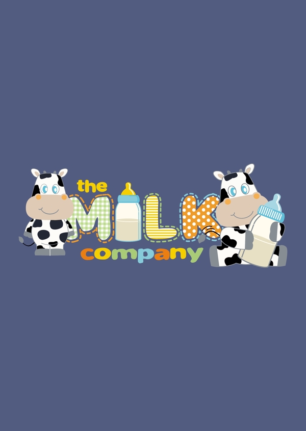 奶牛牛奶字母图片