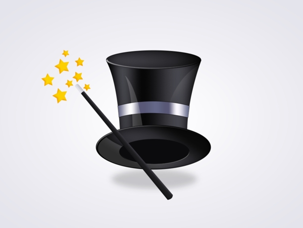 魔术棒与魔术帽icon图标