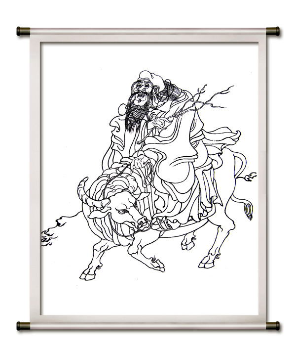 太上老君白描圖片
