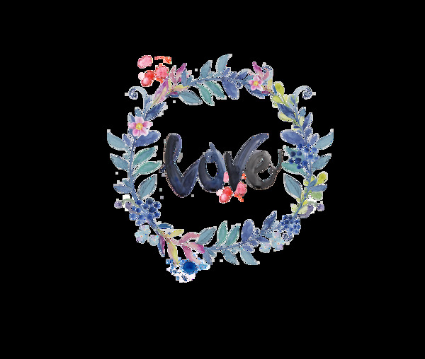 愛情花圈透明裝飾素材