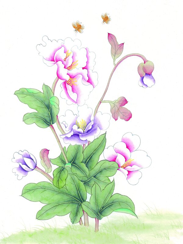 花卉蜜蜂裝飾畫(huà)圖片