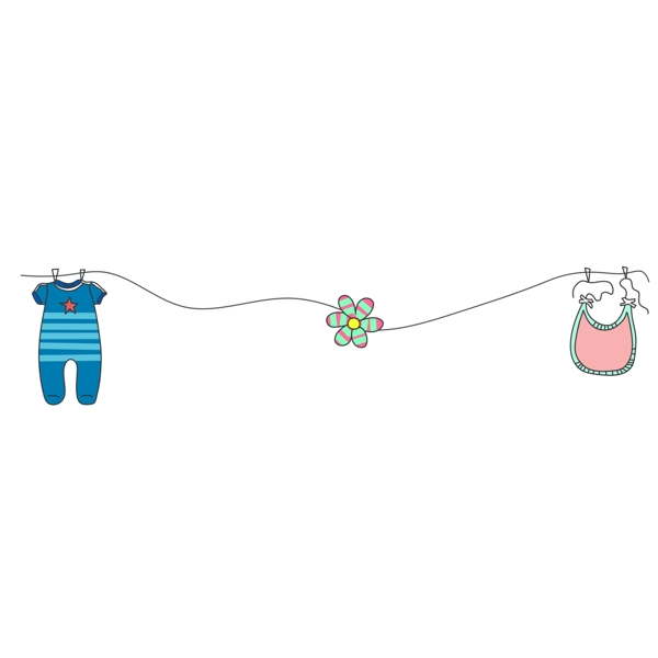 手绘婴儿衣服分割线