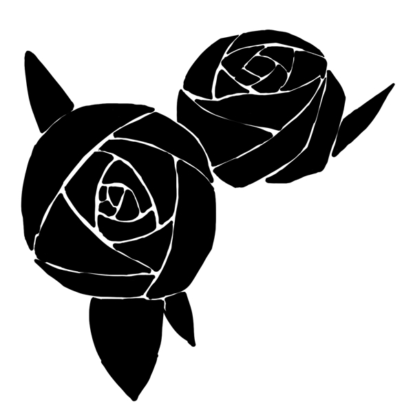 漂亮的黑玫瑰插画