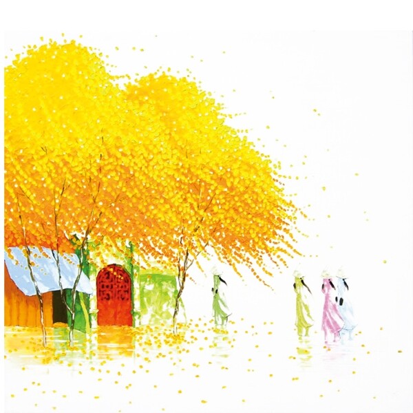 韩版油画树图片