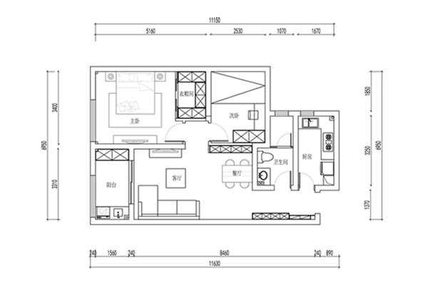 高层住宅CAD家装平面图