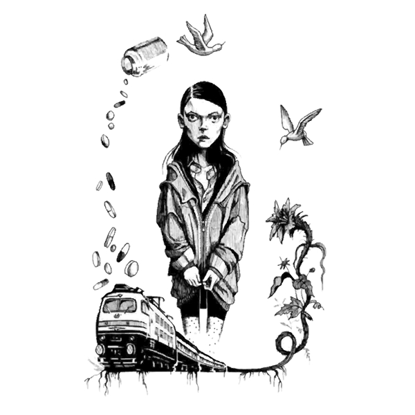 印花矢量圖T恤圖案圖文結(jié)合人物女人免費(fèi)素材