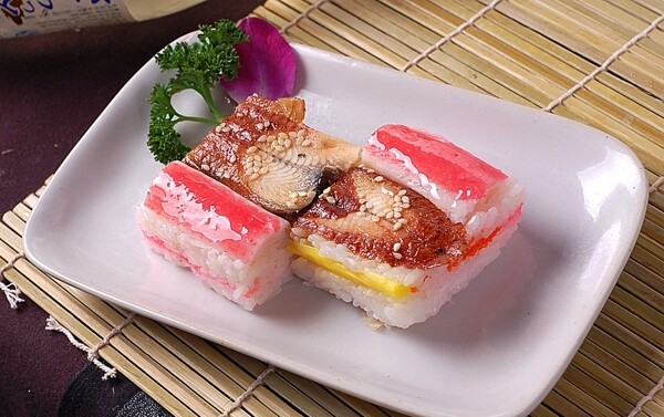 寿司类鳗鱼箱寿司图片