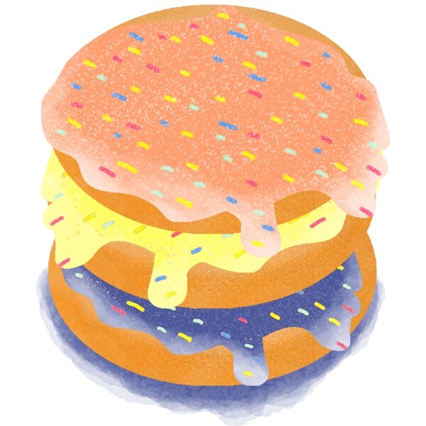 创意一个美味的汉堡卡通设计