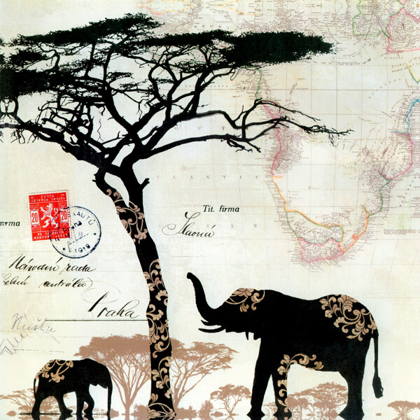 复古非洲大象大象复古