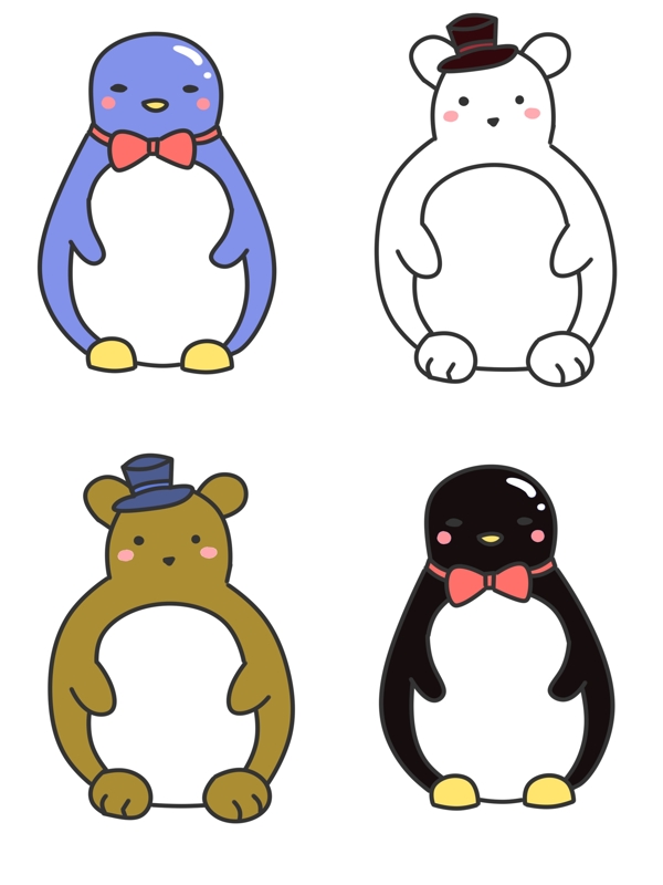 創(chuàng)意可愛動物卡通邊框套圖