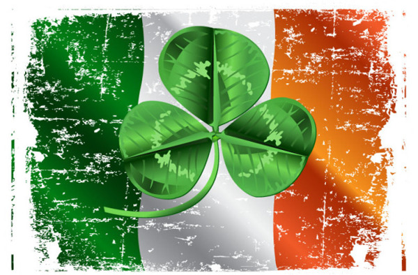 斑驳爱尔兰国旗插画矢量素材