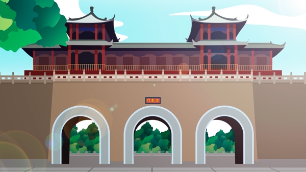 中国风历史建筑玄武门