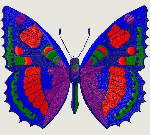 绣花动物蝴蝶色彩免费素材