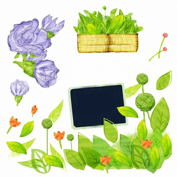 位圖植物圖案寫意花卉花朵玫瑰免費素材
