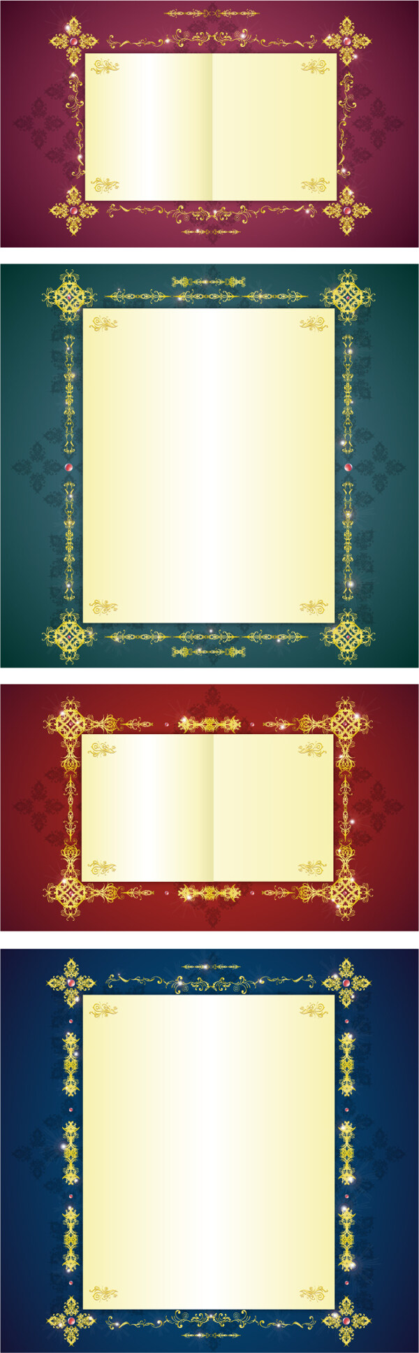 華麗金色花邊邊框矢量素材7