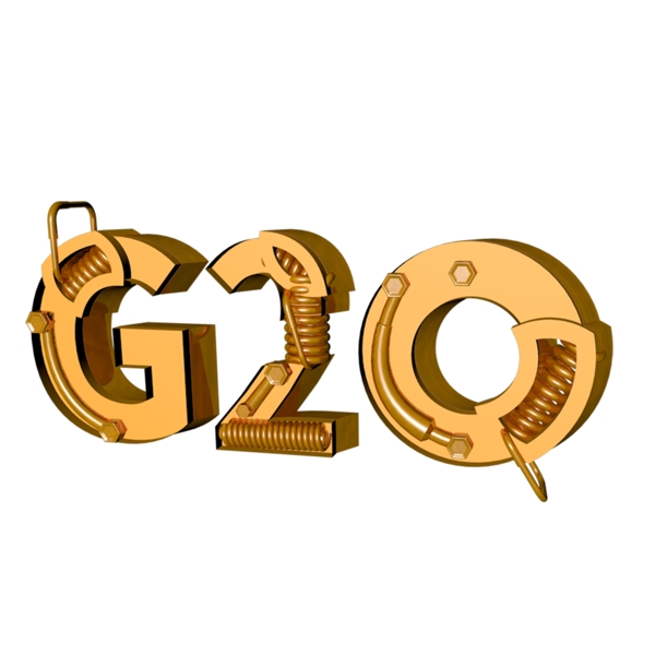 C4D渲染G20艺术字