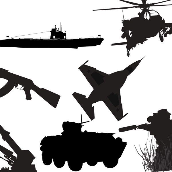 畫矢量軍事武器的材料