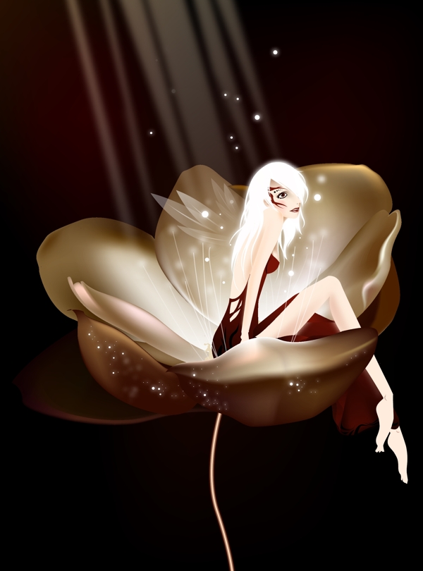 唯美夜晚插畫