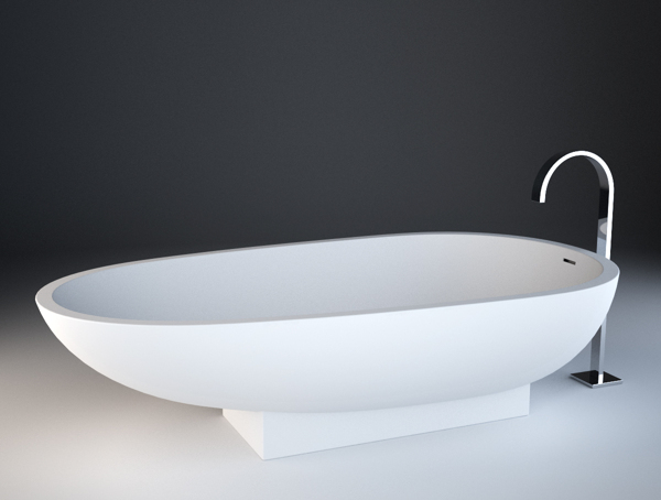 白色简约洁净浴缸3d模型
