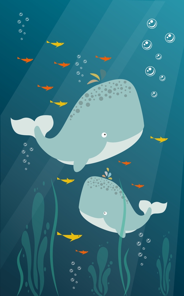 卡通鯨魚