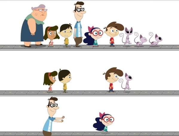 各种卡通动漫人物走路动画设计