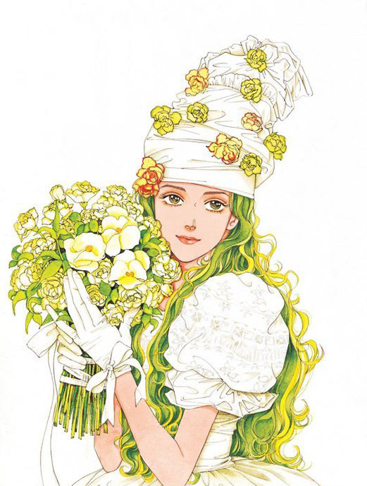 位圖人物少女玫瑰花色彩免費素材