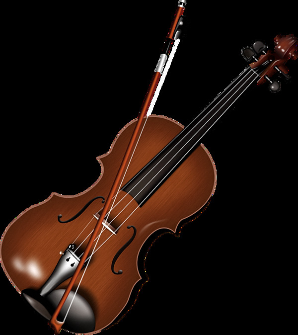 棕色漂亮小提琴免抠png透明素材