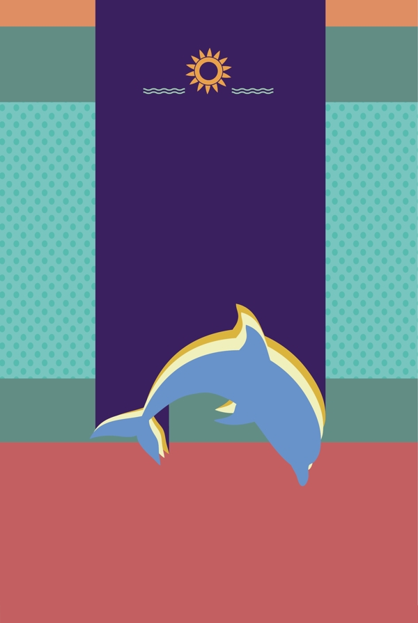 海豚矢量背景图