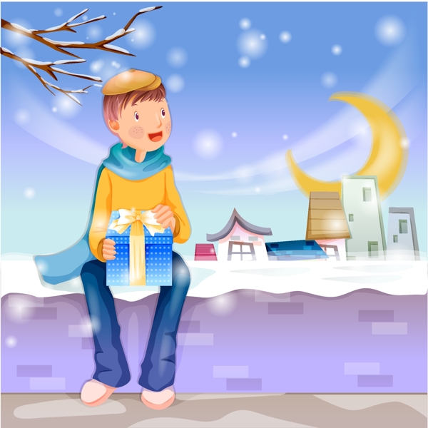 男孩與他的禮物雪