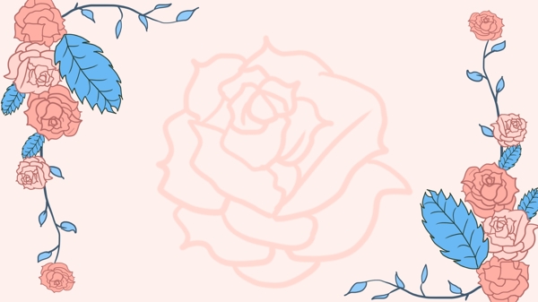 简约玫瑰花底纹背景素材