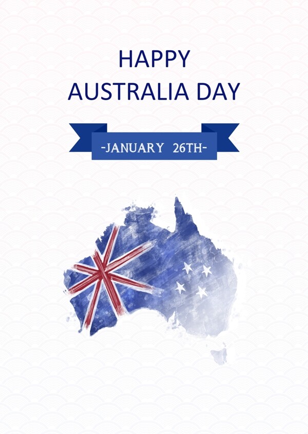 蓝色简约澳大利亚日庆祝海报