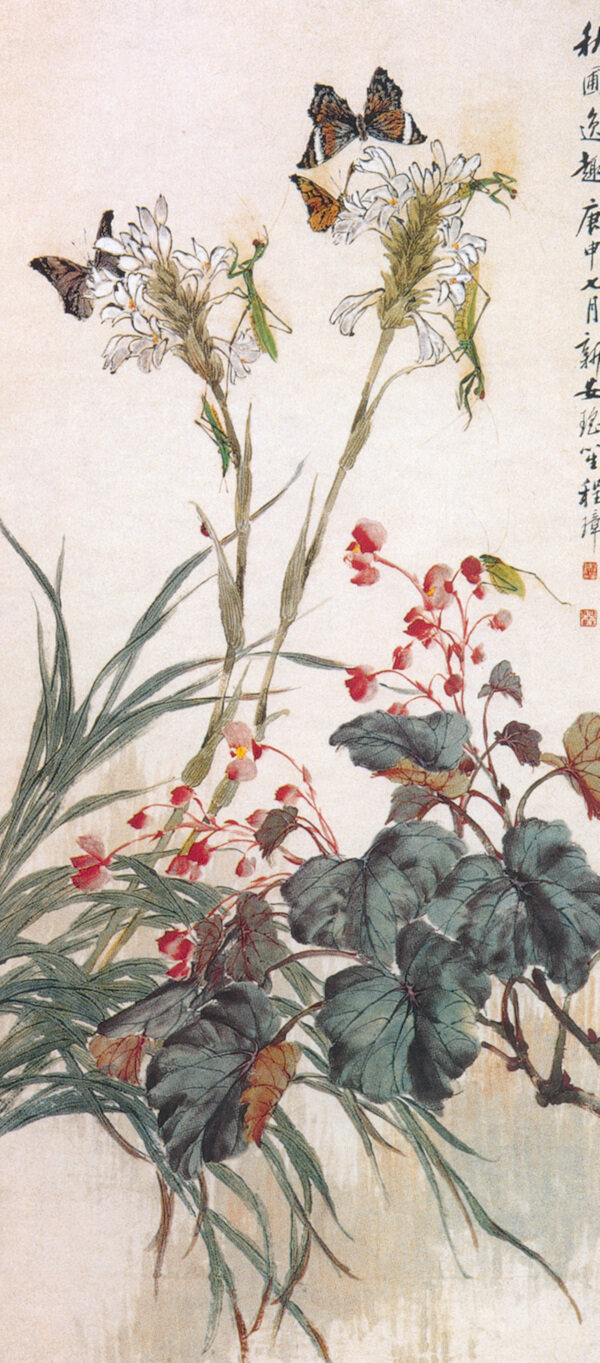 秋葵蜻蜓圖