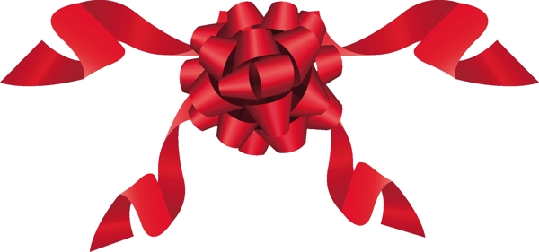 创意红色丝带花球设计元素