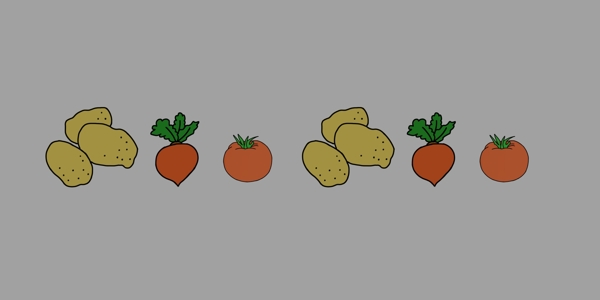 手绘蔬菜分割线插画