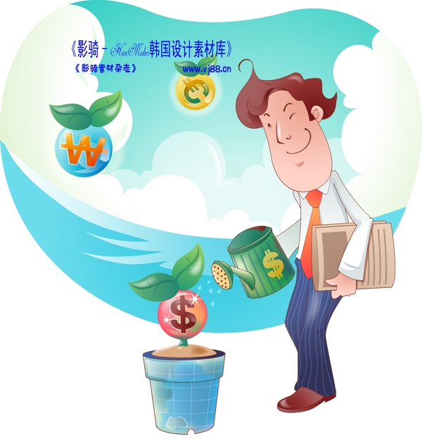 男性商業(yè)插畫商務(wù)矢量素材商務(wù)男性HanMaker韓國設(shè)計(jì)素材庫