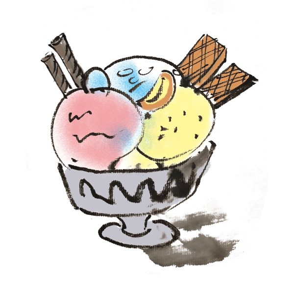 冰淇淋甜品手绘装饰