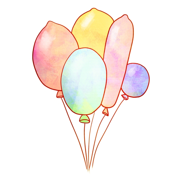 彩色漂亮气球插图