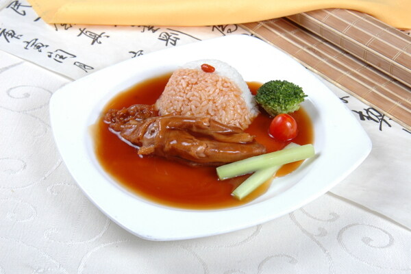 鮑汁鵝掌撈飯圖片