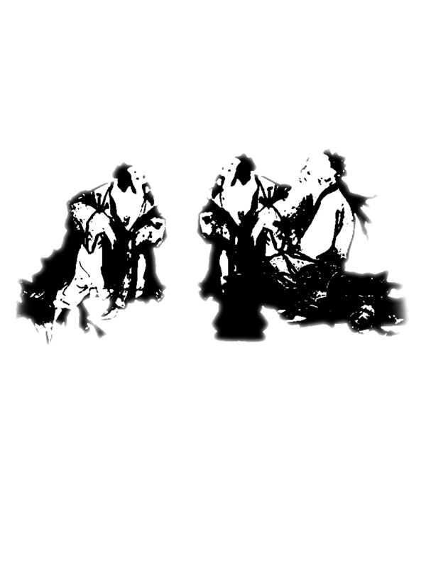 古代人物水墨畫psd源文件素材