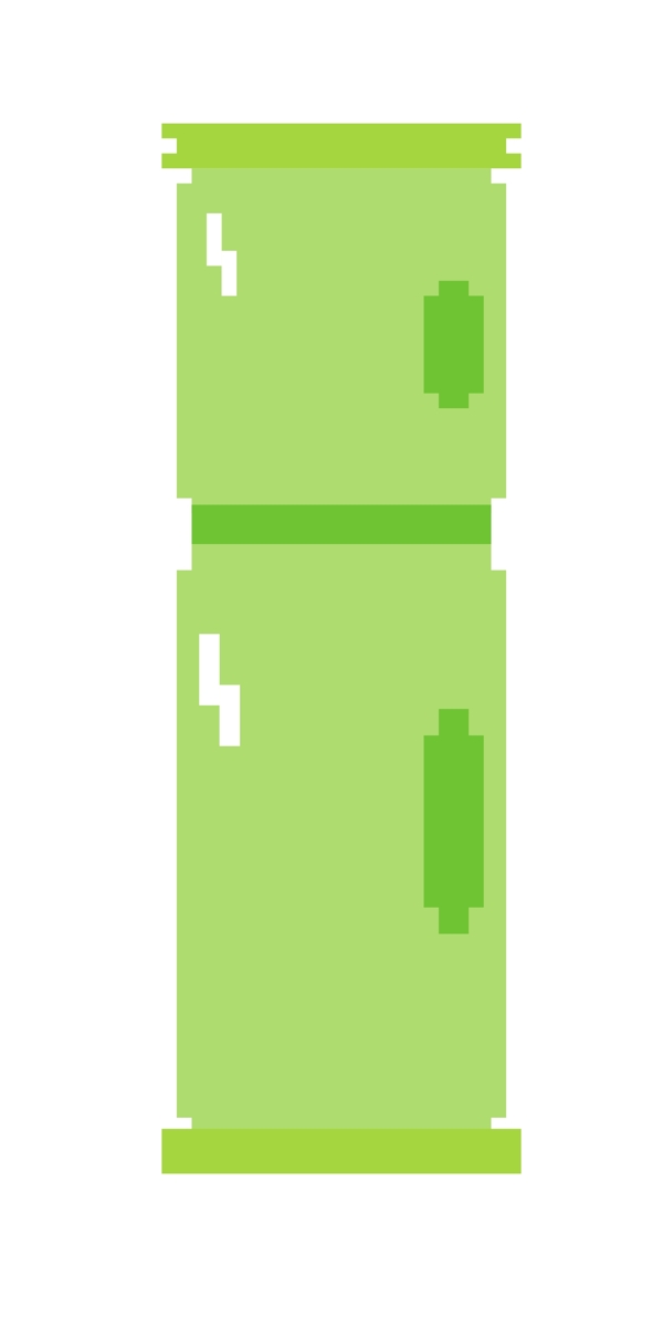 绿色冰箱像素画插图