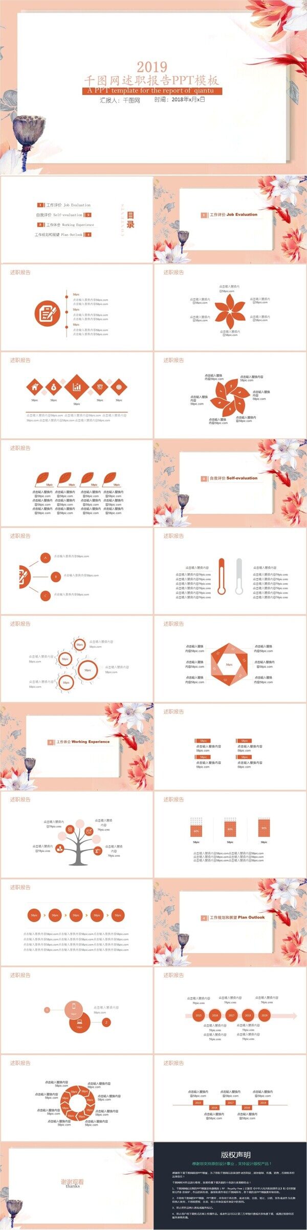 2019清新述職報(bào)告PPT模板