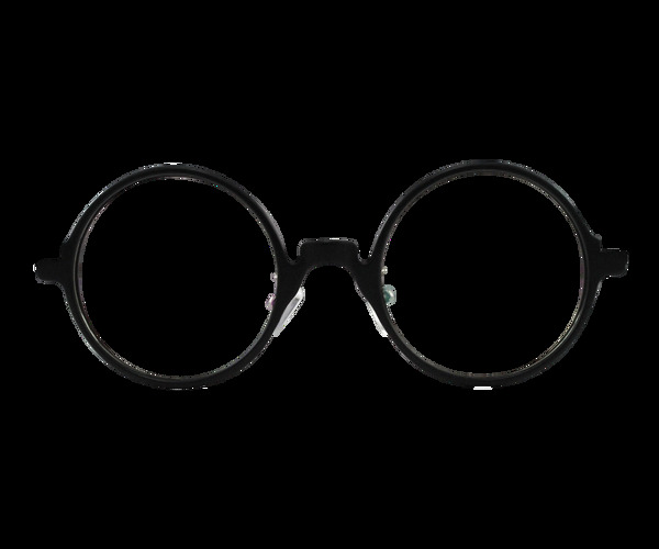 圆形黑框眼镜图片免抠png透明素材
