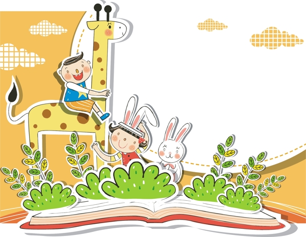 長頸鹿小兔子圖片
