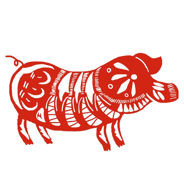 窗花剪紙創(chuàng)意豬元素